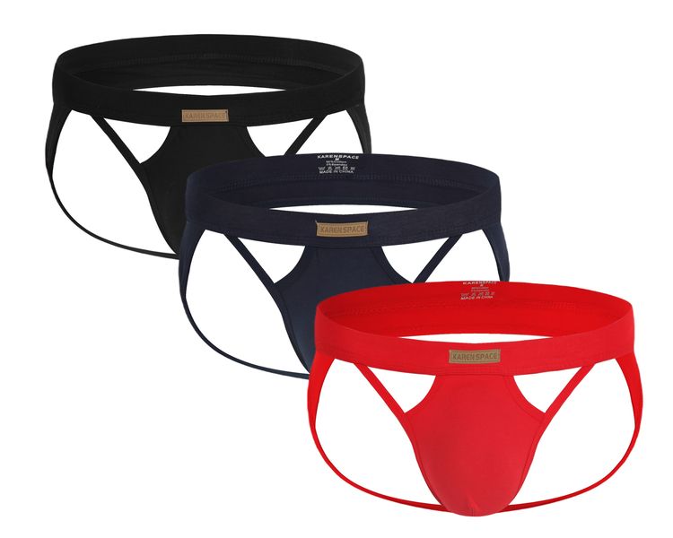 Men's Cotton Jockstrap Underwear Stretch Athletic Support Panty Pack of 3