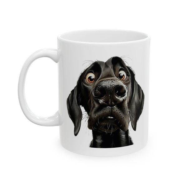 Dog Face Mug - Black Dog Face Illustration