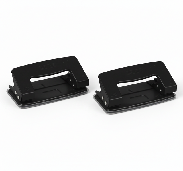 Khoki Metal 2-Hole Punch for Up to 25 Sheets - Ergonomic Design - 2 Pack