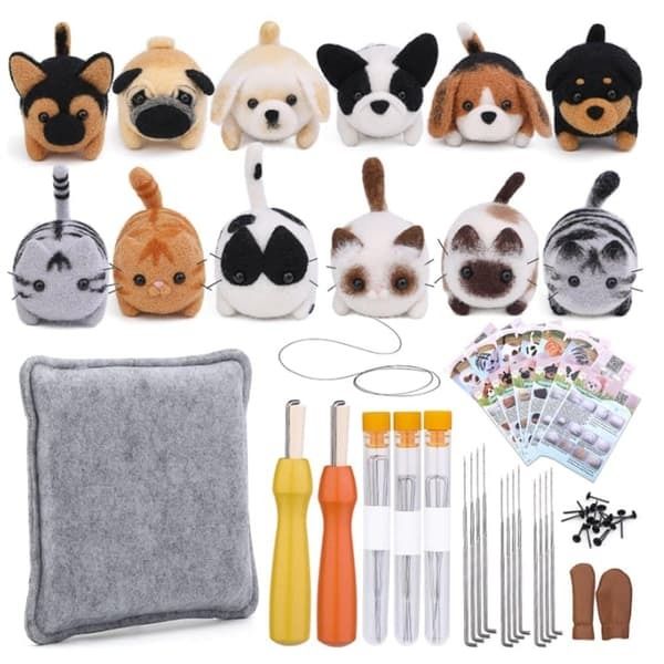 Complete Needle Felting Starter Kit with 12 Animal Figures