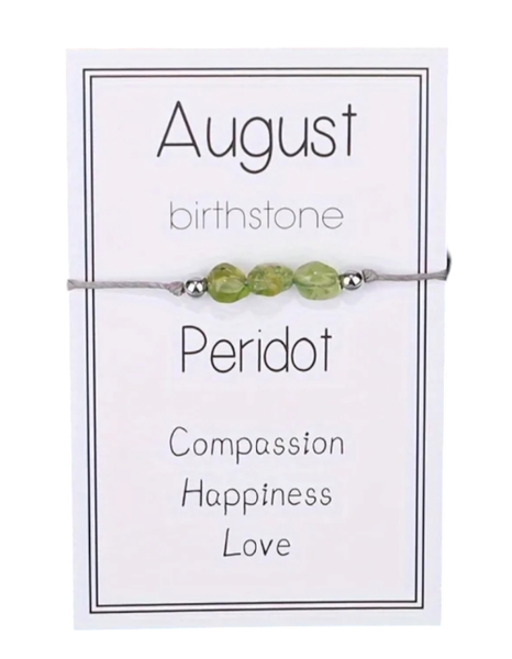 August Birthstone Peridot Bracelet