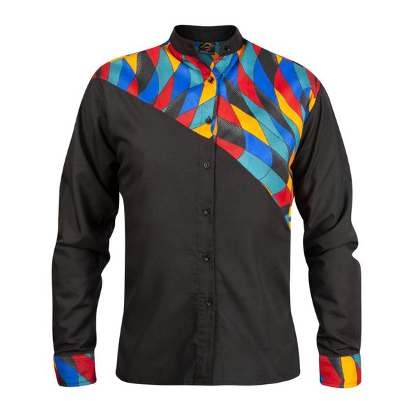 Selphies Mmoloki Black African Print Casual - Formal Men Shirt