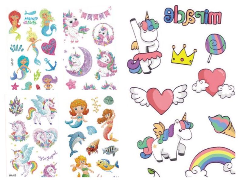 Kids Tattoos Cartoon Range - Girly Fun