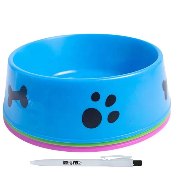 Assorted Sturdy Medium Dog/Cat Pet Water/All Food Bowl With ReVibe Pen
