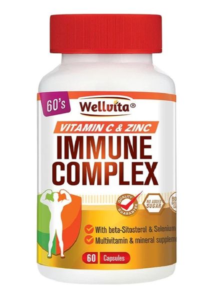 Wellvita - Immune Complex With Vitamin C &amp; Zinc Capsules 60's