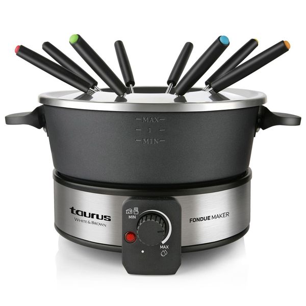 Taurus Fondue Set With 8 Skewers Aluminium Black 2L 1000W