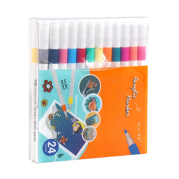 24-Pieces Quick Drying Acrylic Paint Marker Pens - Multicolor
