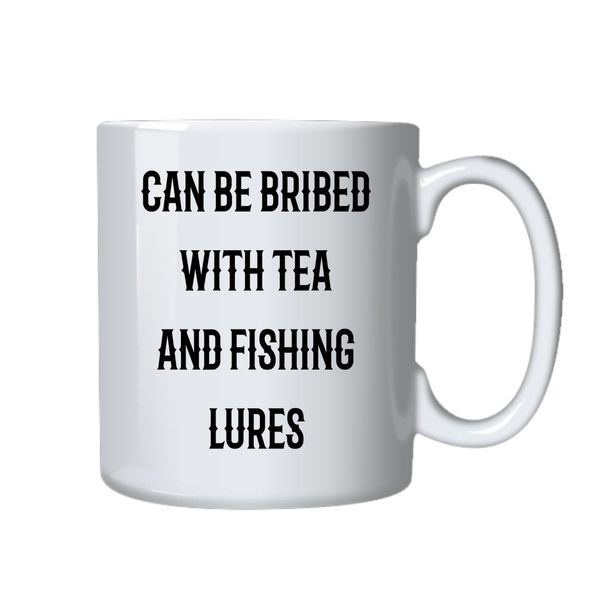 Tea and Fishing Lures Mug - Best Funny Novelty Cup Gift Idea for