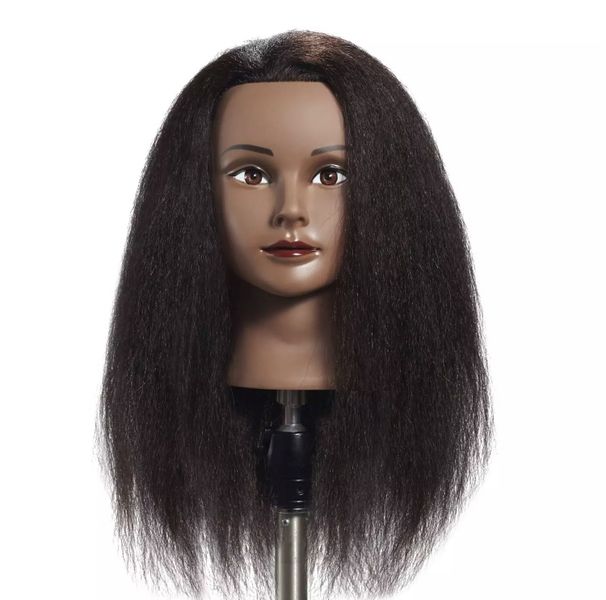 Mannequin Head with Human Hair 100% Real Hair Hairdresser