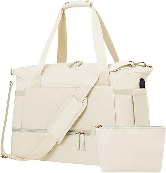 Gym Bag for Women, Personal Item Travel Bag with Shoes Compartment