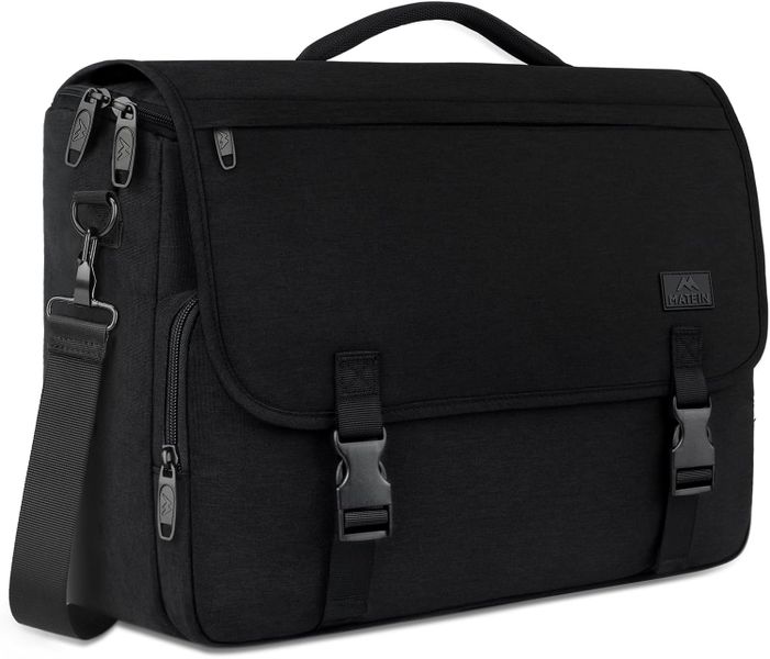 MATEIN 15.6inch Water-Resistant Shoulder Laptop Bag | Black