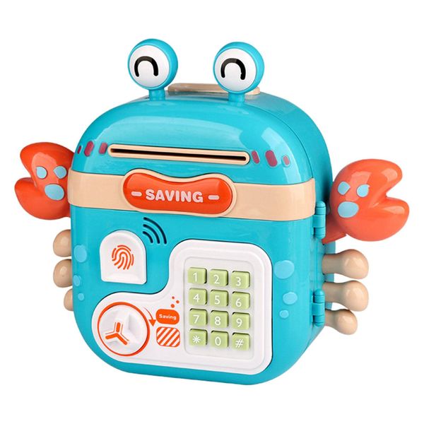 Kids Green Crab ATM Piggy Bank - Musical, Password-Protected Saving Jar.