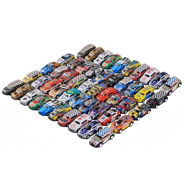 50-Pack Pull Back Cars for Kids - 1:64 Scale Mini Race Vehicles