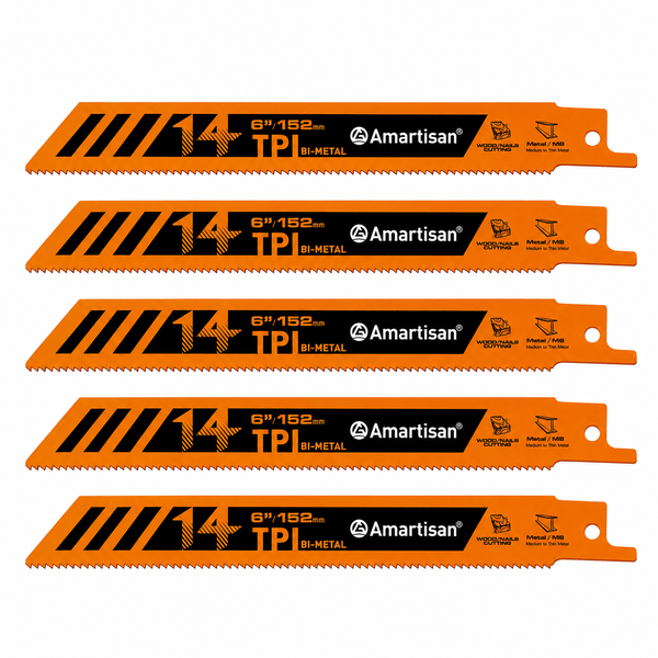 AMARTISAN 5-Piece Bi-Metal Reciprocating Saw Blade Set