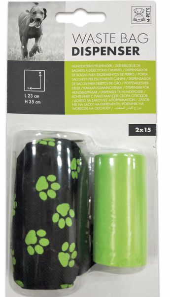 M-Pets Waste Bag with Soft Dispenser- Green