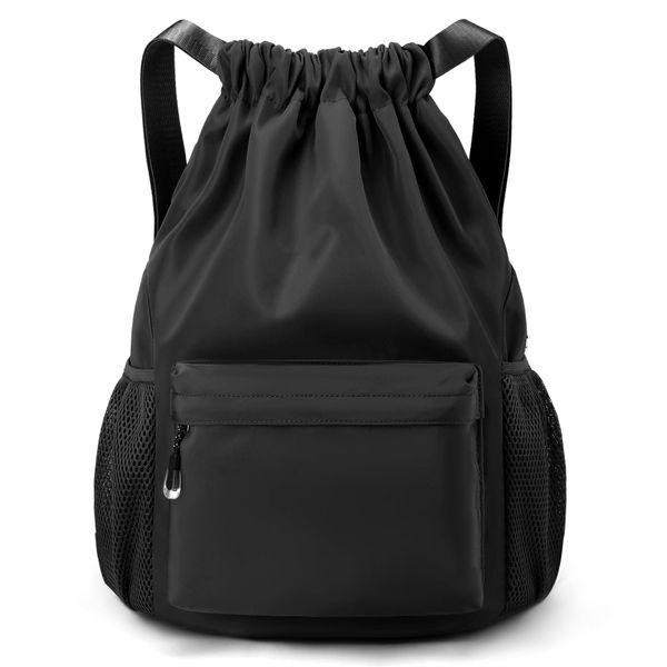 Black Drawstring Backpack