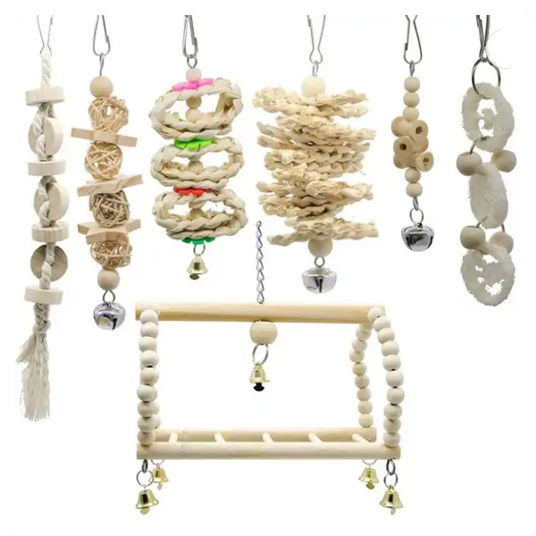 Parakeet 7 Bird Toy Starter Set