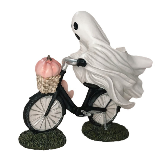 Halloween Decorations Ghost and Pink Pumpkin Bicycle Decorations