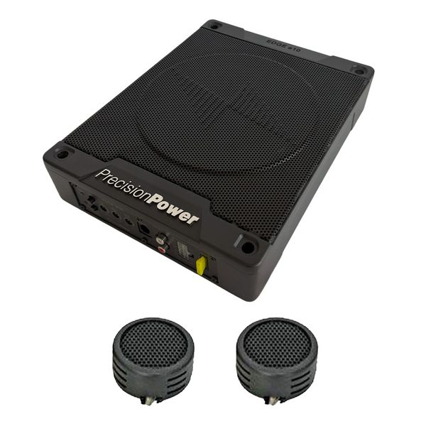 Precision Power EDGE-E1010" 900W Underseat Active Subwoofer &amp; Evo Tweeters