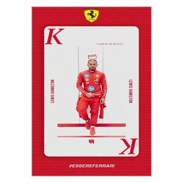 Lewis Hamilton Ferrari Card Poster - A1