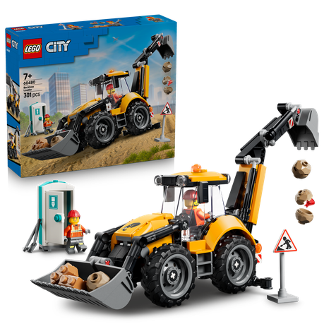 LEGO® City Yellow Backhoe Loader - Construction Toy 60480