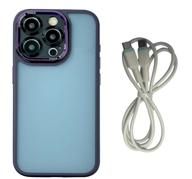 Purple Shockproof Case &amp; USB-C Charging Cable Combo For iPhone Series 16