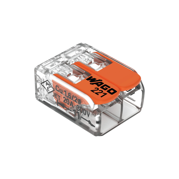 WAGO 221 Compact Splicing Connectors. 2 Way - Box of 100