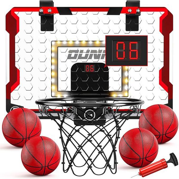 6 Pack Indoor Basketball Hoop for Kids with LED Light Mini Basketball Hoops