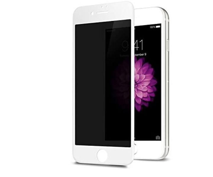 Anti Spy iPhone 6 Plus White Privacy Tempered Glass Screen Protector