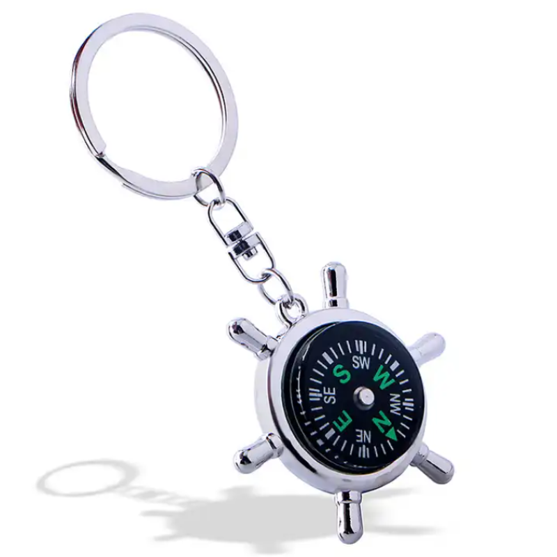 Camping Enthusiast Compass Keychain
