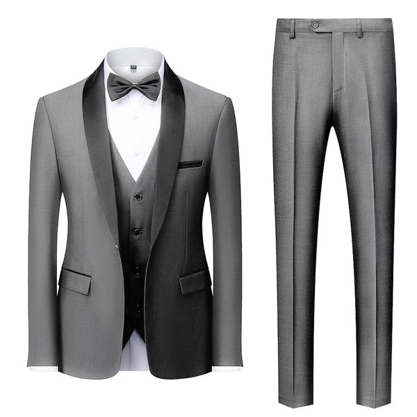 3 Piece Men Grey business suit