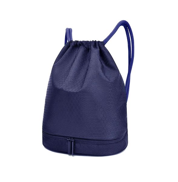 Drawstring Swimming Backpack Dry Wet Bag Sport Bag-Dark Blue