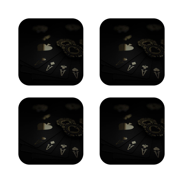 Custom Printed Gold Carts wooden Coasters