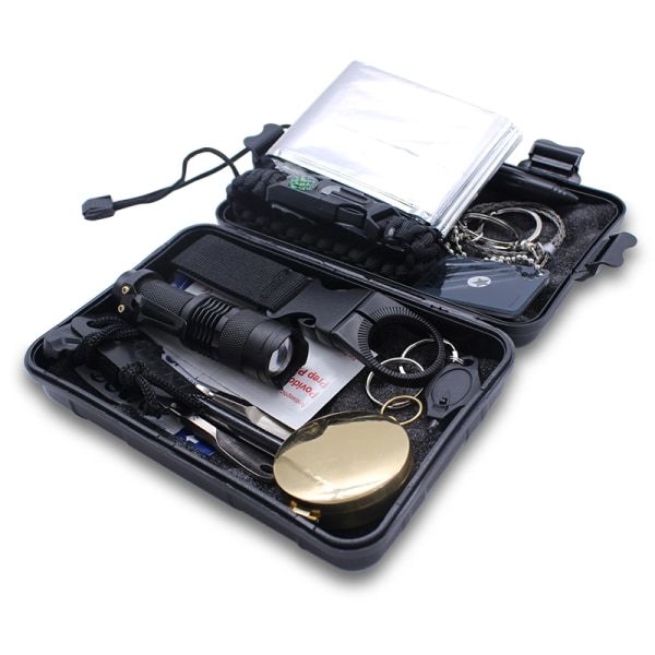 Optic 18 in 1 Emergency Survival Kit Tactical Defense - Black