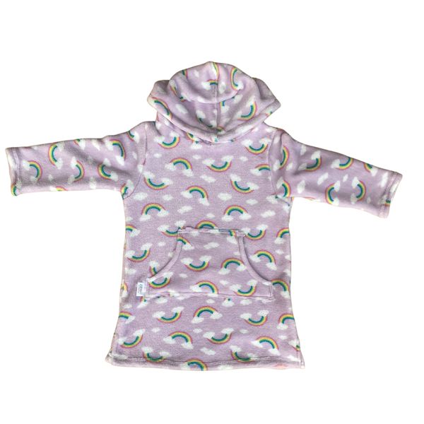 Kids Hooded Fleece Winter Poncho Rainbows