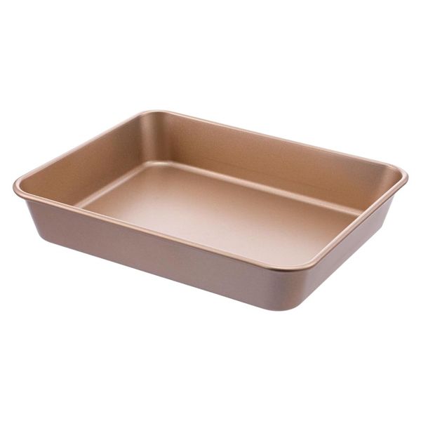 Premium Carbon Steel Rectangular Deep Plate - 32cm - Gold