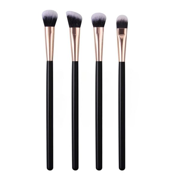 Eyeshadow Brush Set Black Gold Wood Handle Soft Non-Shed Bristle