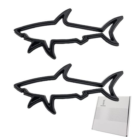 2Pcs Hollow Shark Car Metal Badge,Shark Car Emblem, Car Custom Sticker,imix