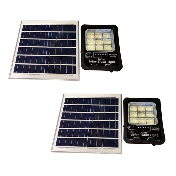 Super Bright 200W LED Solar Flood Lights FS-GT77 With Remote - Pack of 2