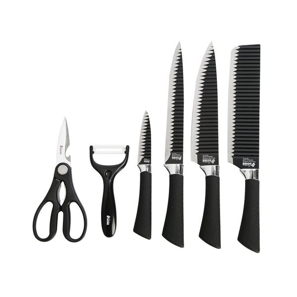6 Piece Non-Stick Coated Kitchen Knife Set