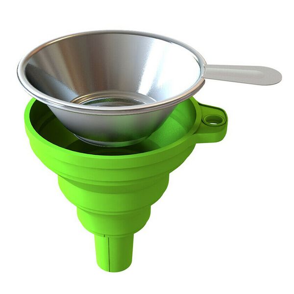 2Pieces Metal UV Resin Filter Cup Funnel + 2PCS Silicone Funnel Disposable for