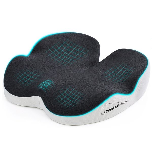 Chenshia Ergonomic Memory Foam Office Desk Chair Sitting Cushion Hip Relief