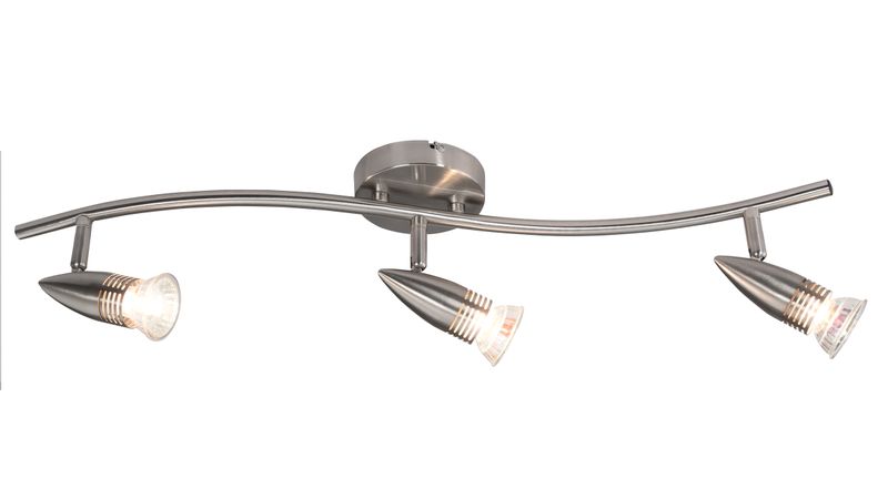 Bright Star Lighting 3-Light Satin Chrome Adjustable Spotlight Ceiling Bar