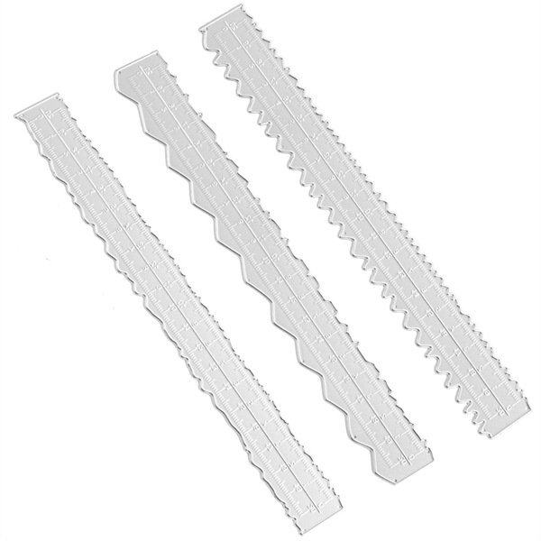 3 Styles Irregular Edge Ruler, for Embossing with Scrapbook Rulers