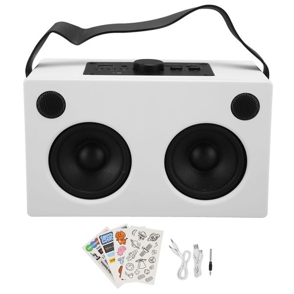 Bluetooth Speaker Multifunction HiFi Stereo BT Wood Retro Wireless Speaker