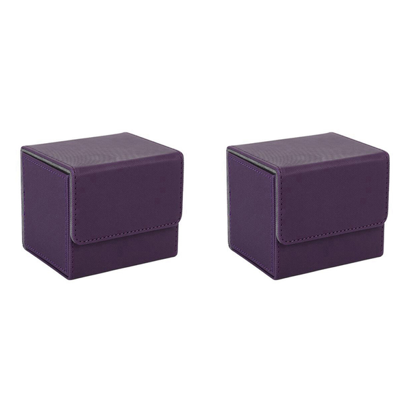 Side-Loading Card Box For Mtg Yugioh Card Holder 100+ Purple