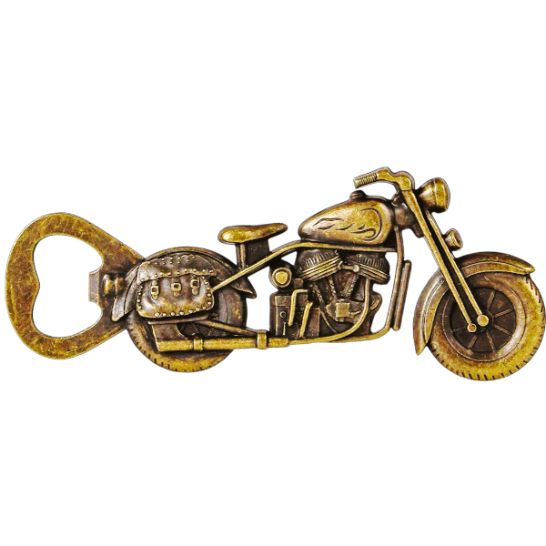 Zinc-Alloy Vintage Decorative Motorcycle Bottle Opener - Bronze Gold