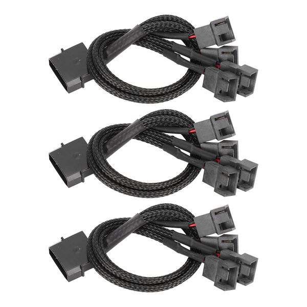 3PC Fan Splitter 1-to-4 4Pin PWM Extension