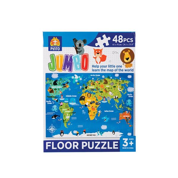 Bulk Pack x 1 Puzzle Floor Jumbo 61x91cm Educational Atlas 48pcs