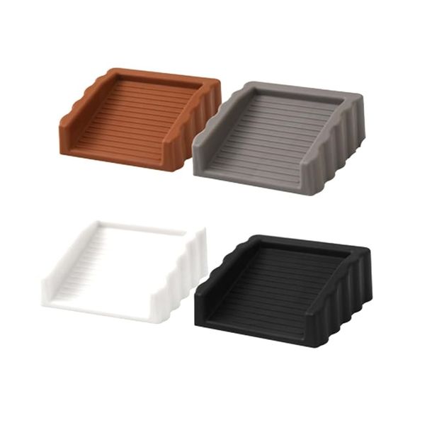 4 Pack Rubber Door Stoppers Wedge ( Black , Gray , Brown , White )